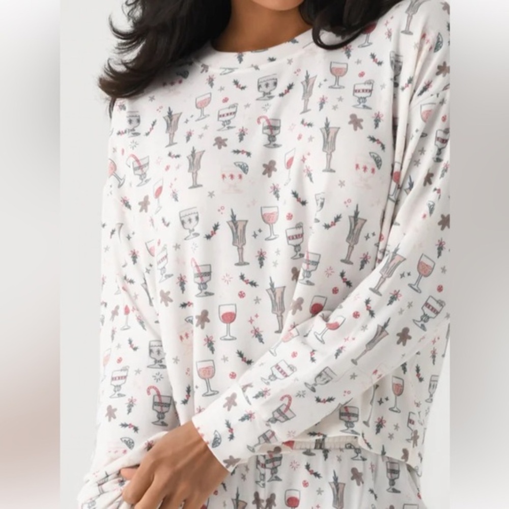 NWT Z SUPPLY Holiday Spirits Lounge LS Top Size L